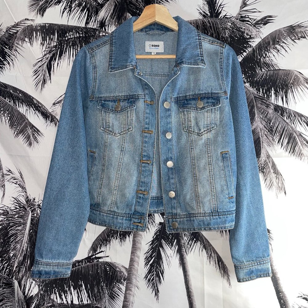 Ci Sono Denim Jean Womens Light Blue Wash Fall Classic Jacket Size S